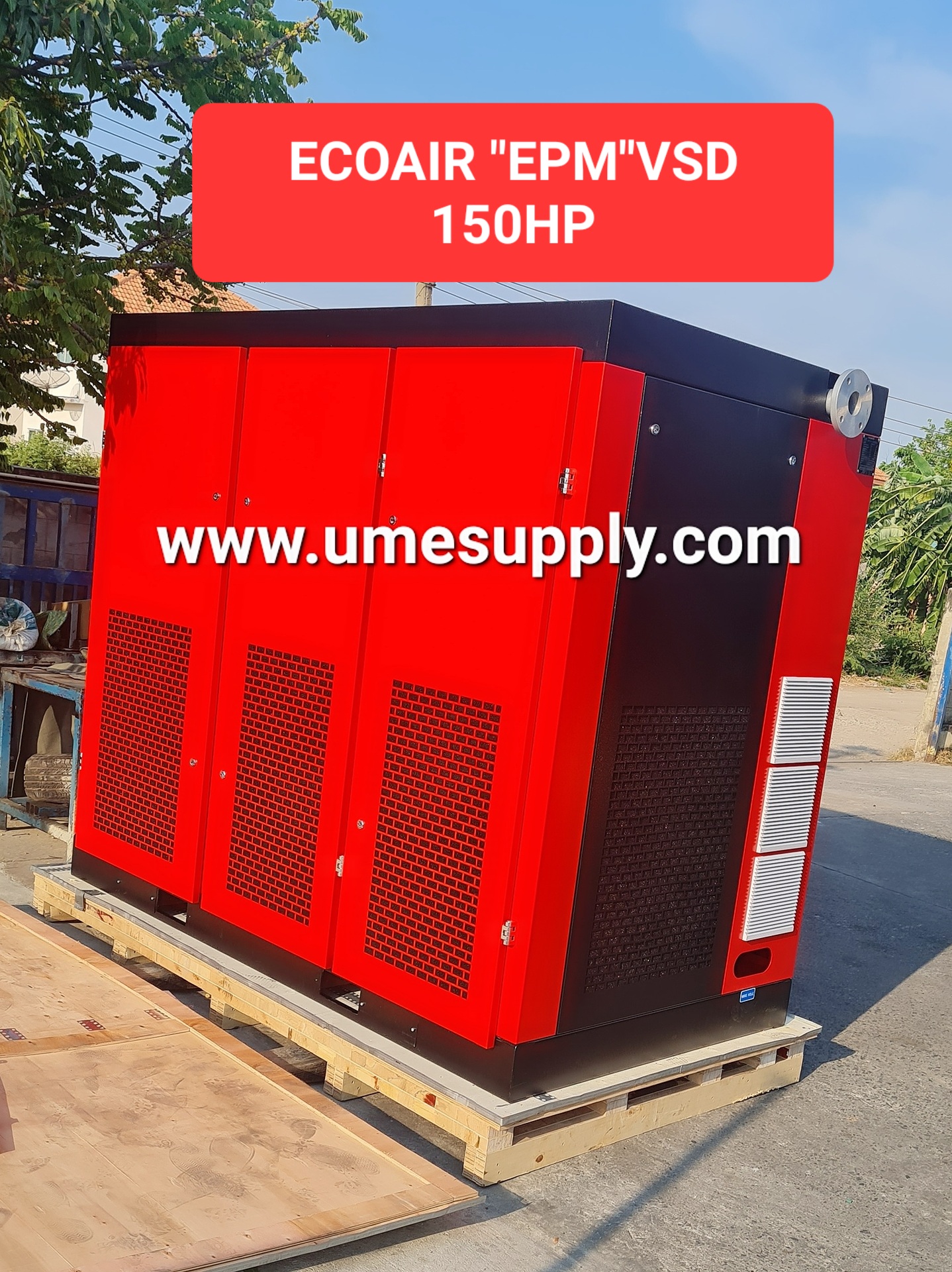 "ECOAIR" EPM " VSD 150 HP. SCREW AIR COMPRESSOR. คอมเพรสเซอร์แบบสกรู
