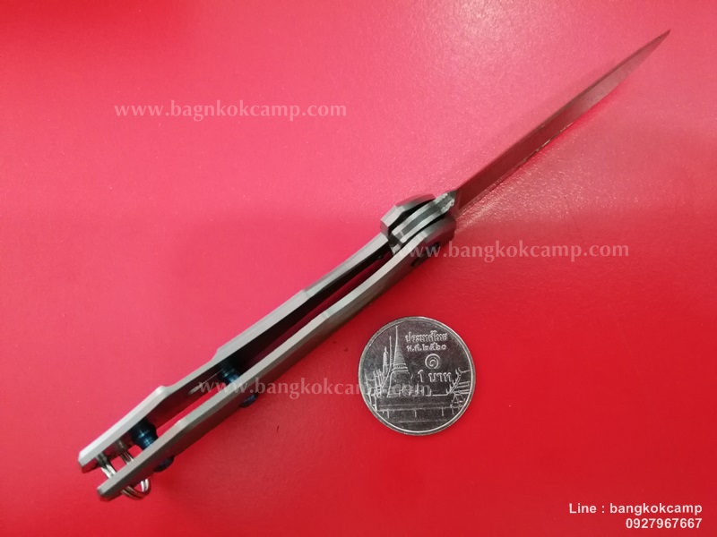 มีดพับ ดามัสกัส Damascus ด้ามไททาเนียม Frame Lock (9)