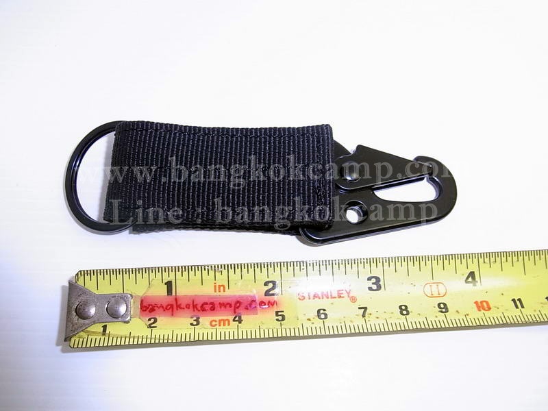 พวงกุญแจ ผ้าคอดูร่า คาราบิเนอร์ Carabiners สแน็ปลิงค์ Snaplink ตะขอเกี่ยว - ห่วงถอดได้ เหน็บเข็มขัดได้ (แบบ1-สีดำ)