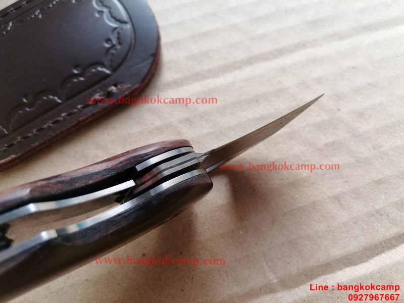 มีดพับ ดามัสกัส Damascus พร้อมซองหนังแท้ (6)