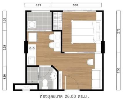 ขาย / เช่า คอนโด ลุมพินี วิลล์ พัฒนาการ-เพชรบุรีตัดใหม่ Lumpini Ville Phatthanakan-New Phetchaburi 1 ห้องนอน 1 ห้องน้ำ ขนาด 26 ตรม