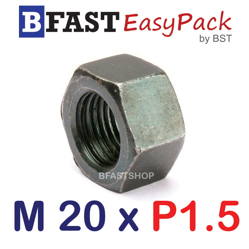 หัวน็อตมิลดำ M20 x P1.5 ขอบ 30 mm. หนา 16 mm. (3 ตัว/ถุง)