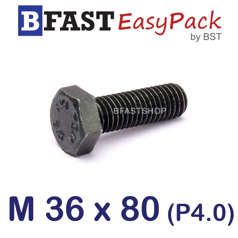 สกรูมิลดำ M36 x 80 *เกลียวครึ่ง*