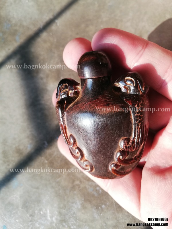 ขวดยานัตถ์ แกะจากเขาสัตว์ รูปนกคู่ (7)