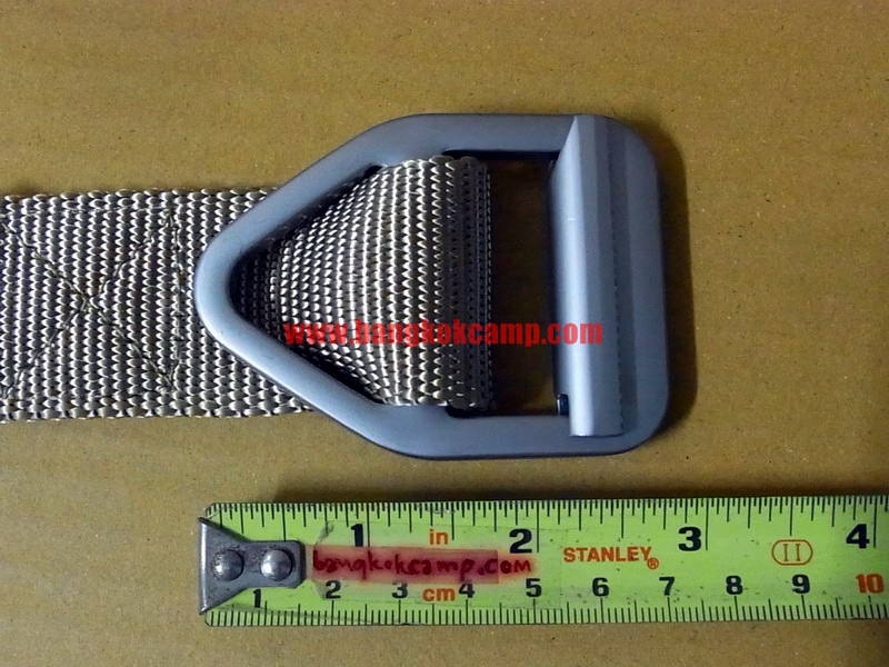 เข็มขัด หัวโลหะขาว สีทราย