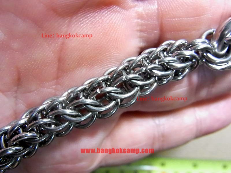พวงกุญแจ+สร้อยงานถักมือ คาราบิเนอร์ Carabiner สแน็ปลิงค์ Snaplink -สแตนเลส (แบบที่2)