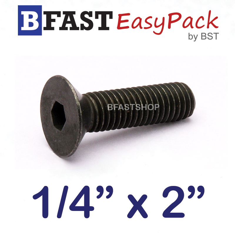 สกรูหัวจมเตเปอร์ดำ 1/4" x 2" (5 ตัว/ถุง)