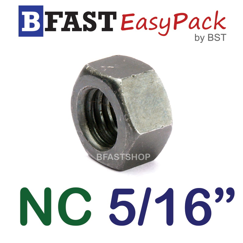 หัวน็อต NC 5/16"-18 ขอบ 12.7 mm. หนา 6.74 mm. (15 ตัว/ถุง)
