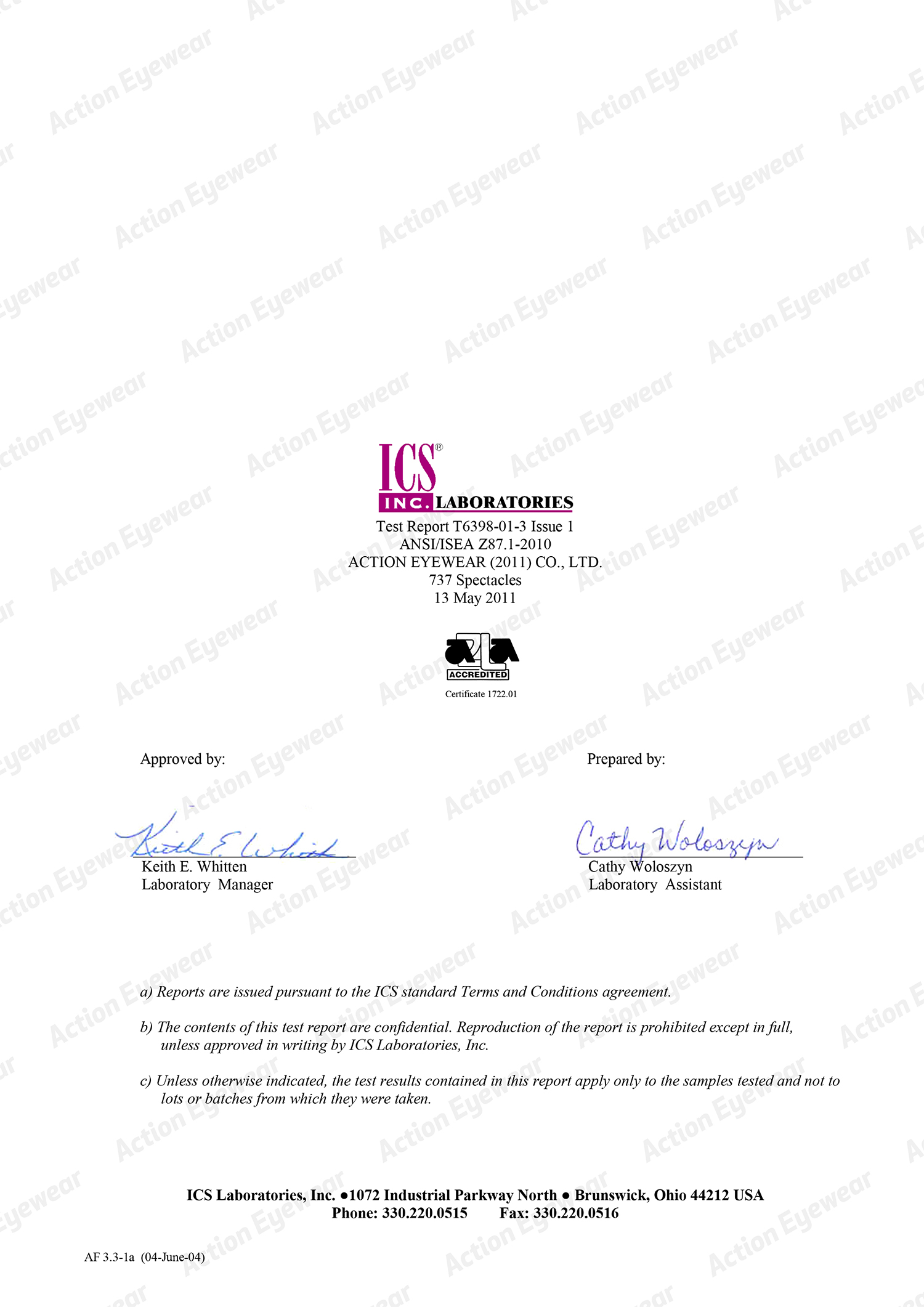 แว่นตานิรภัย รุ่น 737 (กันฝ้า 100%) เลนส์ใส