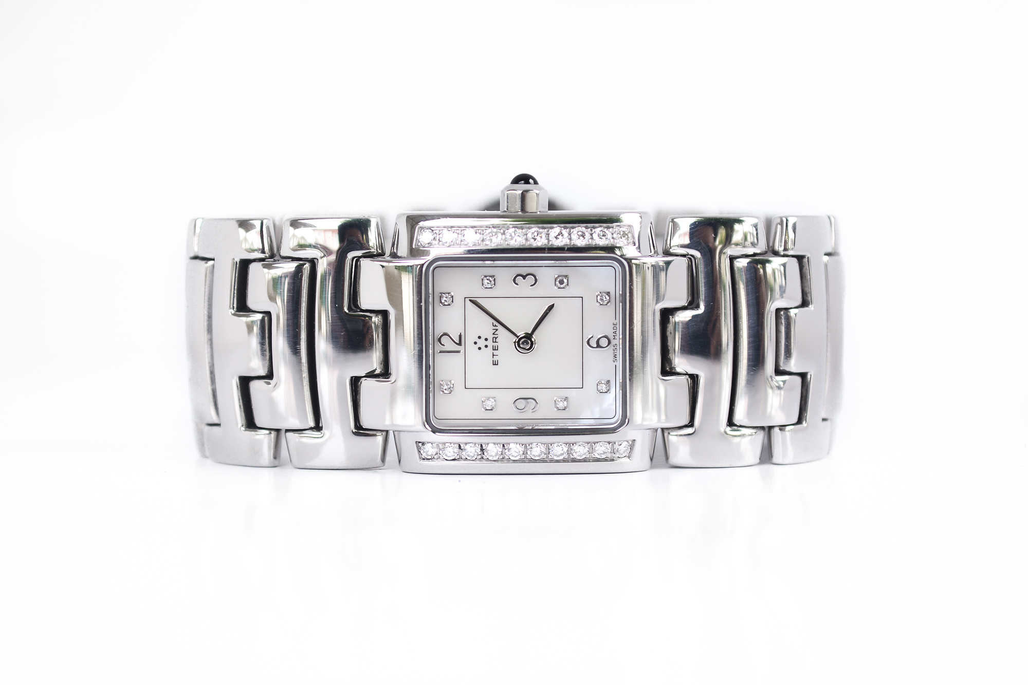 Eterna Minx Diamond Lady Size Quartz หน้ามุกขาว หลักเพชร ขอบเพชร