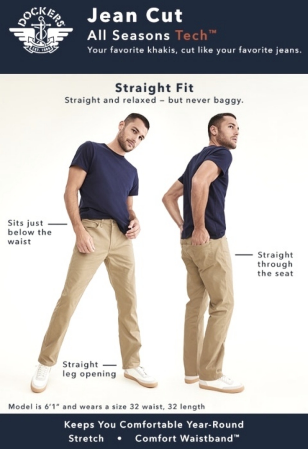 Dockers All Season Jean Cut Sim & Straight Fit Pants
