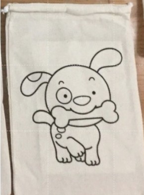 ถุงผ้าระบายสี หมา 17- Eco Bag Dog bone 17