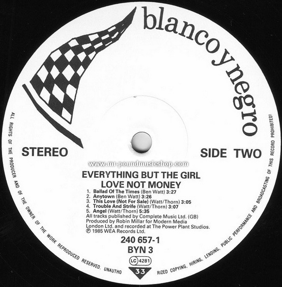 Everything But The Girl - Love Not Money
