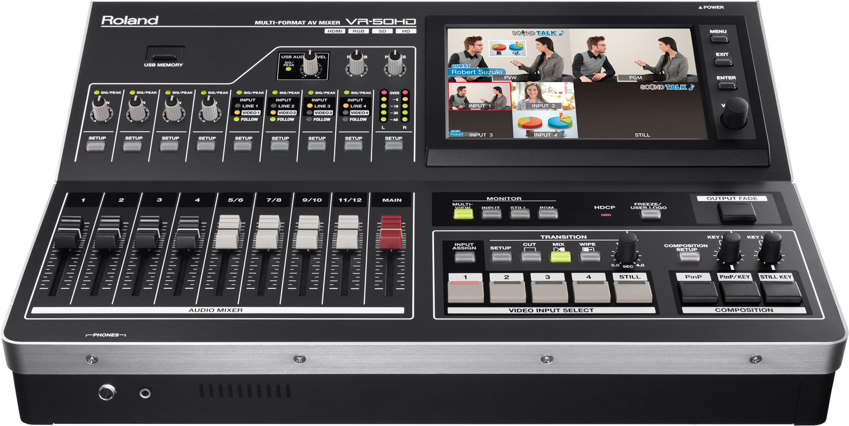 VR-50HD Roland Multi-Format AV Mixer / Preview Touch Screen Monitor /streaming and recording