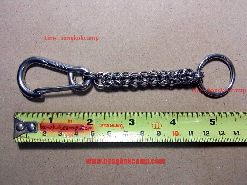 พวงกุญแจ+สร้อยงานถักมือ คาราบิเนอร์ Carabiner สแน็ปลิงค์ Snaplink -สแตนเลส (แบบที่2)