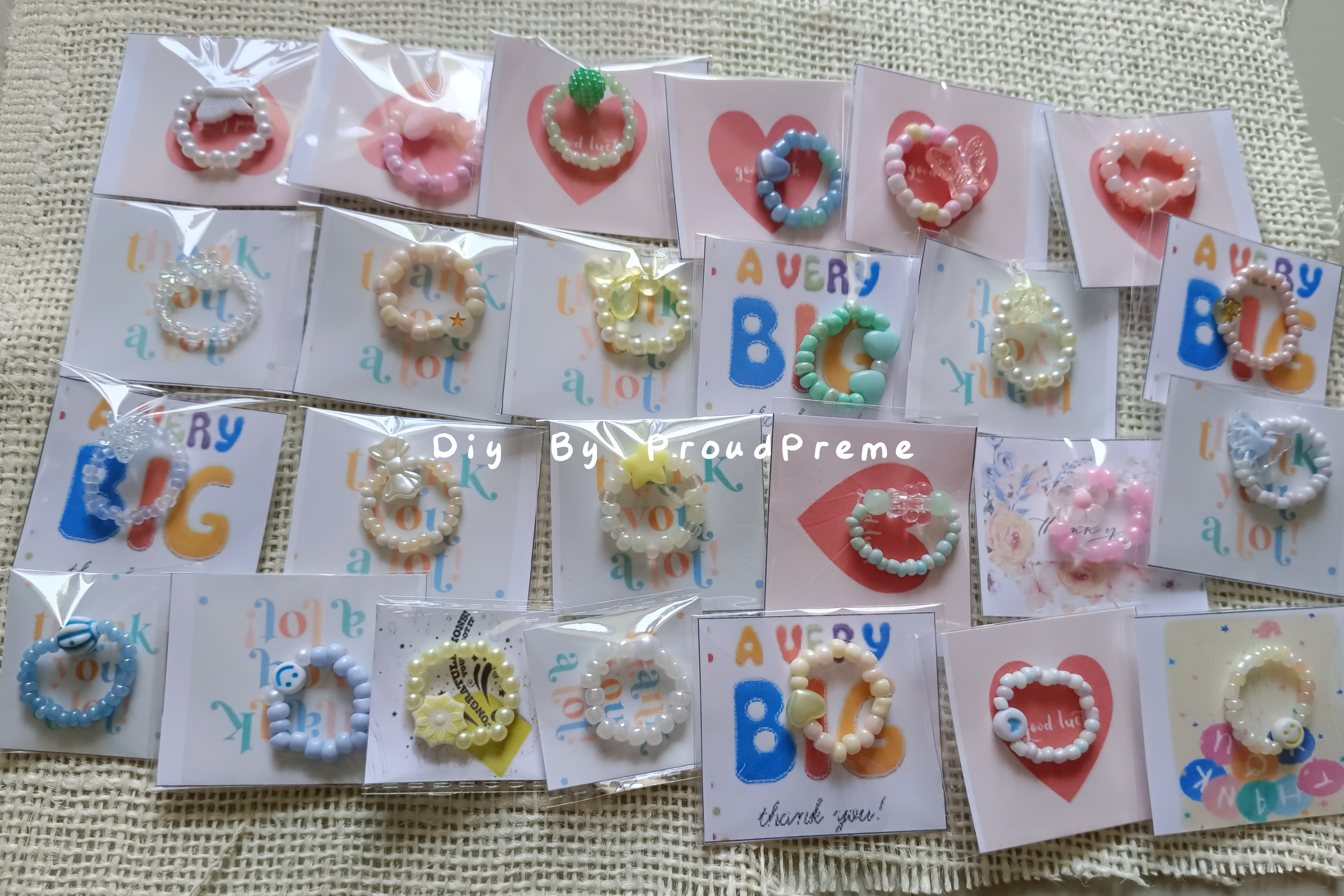 เซตแหวนลูกปัดลายน่ารักๆ (10-30วง) ของจีบลูกค้า