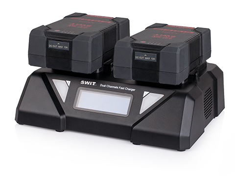 SWIT S-3812S 2-Channel V-Mount Fast Battery Charger พร้อมจอแสดงผล LCD