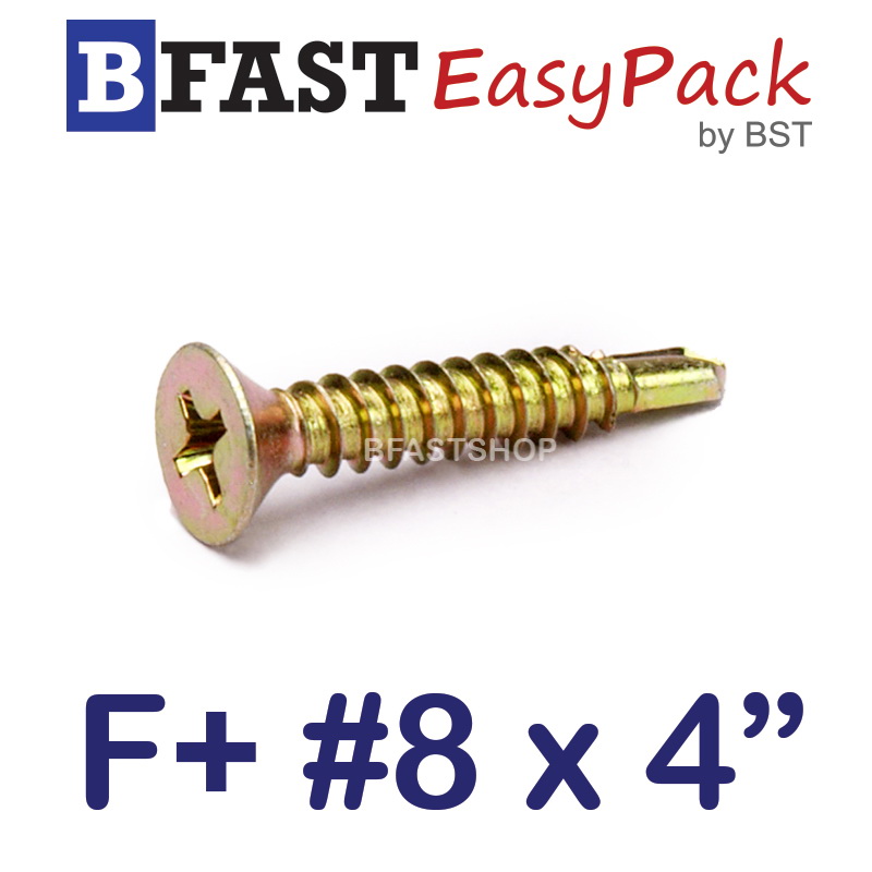 สกรูปลายสว่าน F+ #8 x 4" (ุ20 ตัว/ถุง)