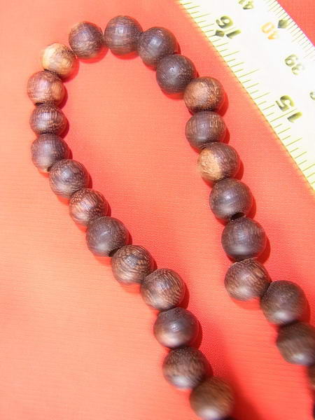 ไม้มงคลหายาก... ประคำ(ไม้แก่นมะขาม) ลายสวย.พร้อมหัวขุน...ไม้แก่นมะขามแท้ทุกเม็ด (CN001)