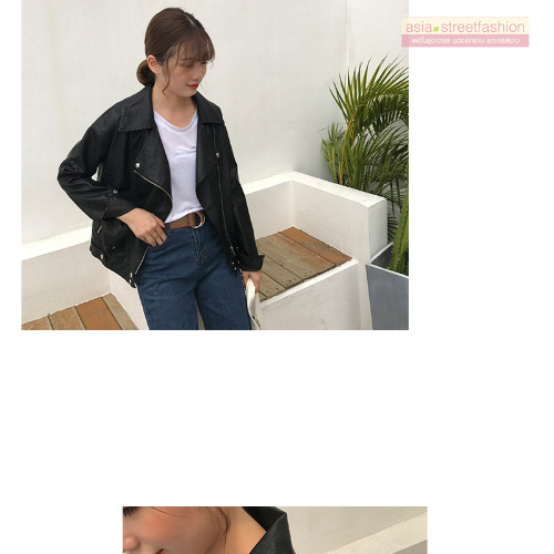 แจ็คเก็ตหนัง ทรงสวย งานคุณภาพดี เก๋ไก๋ พร้อมส่งเลยจ้า black