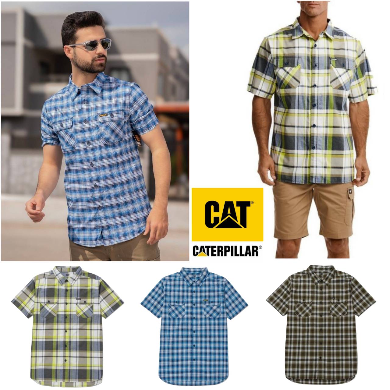 CAT ( Caterpillar ) Men's Plaid Work Shirt