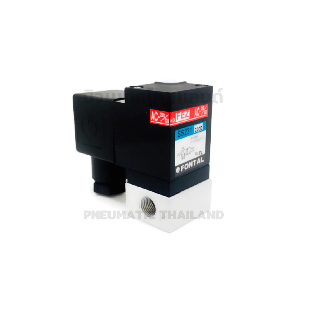 FONTAL SS231-01-220D Solenoid Valve โซลินอยด์วาล์ว 3/2 แทน Parker Kuroda