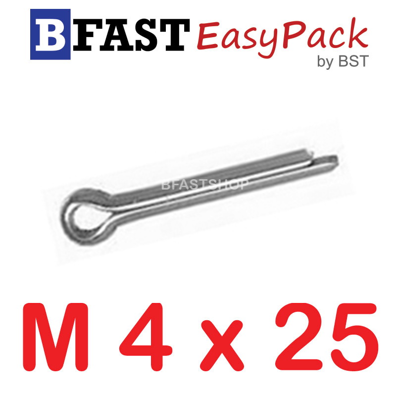 ปิ๊นสแตนเลส SUS M4 x 25 (5 ตัว/ถุง)