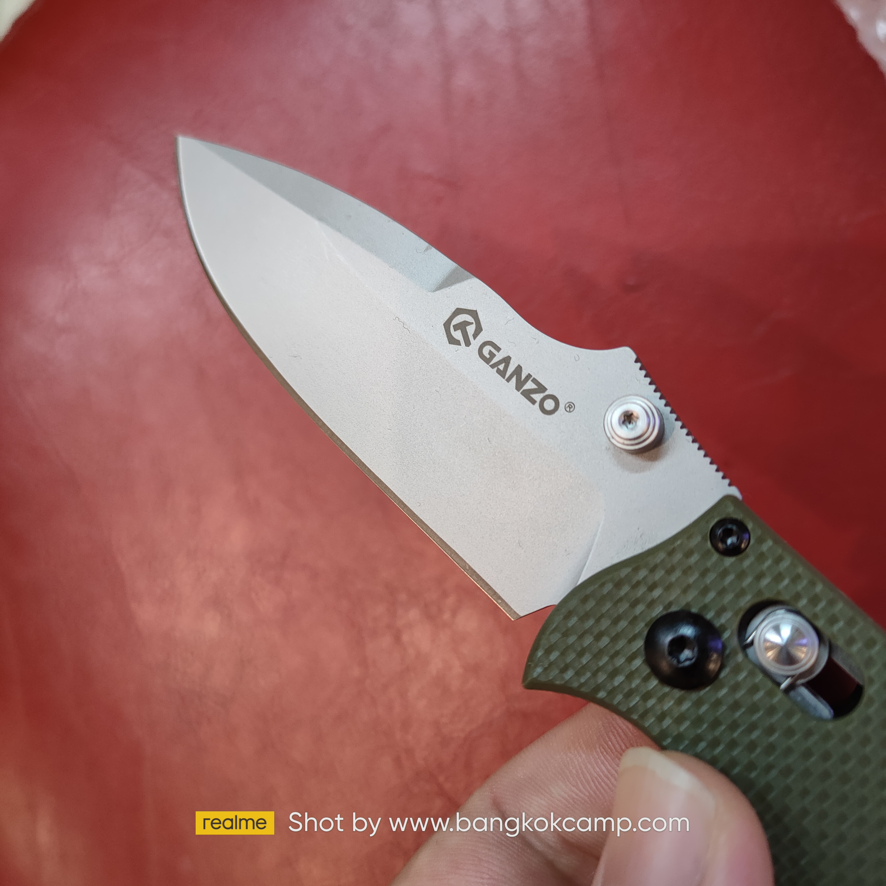 มีด GANZO ใบมีด440 G704-GB (เขียว)