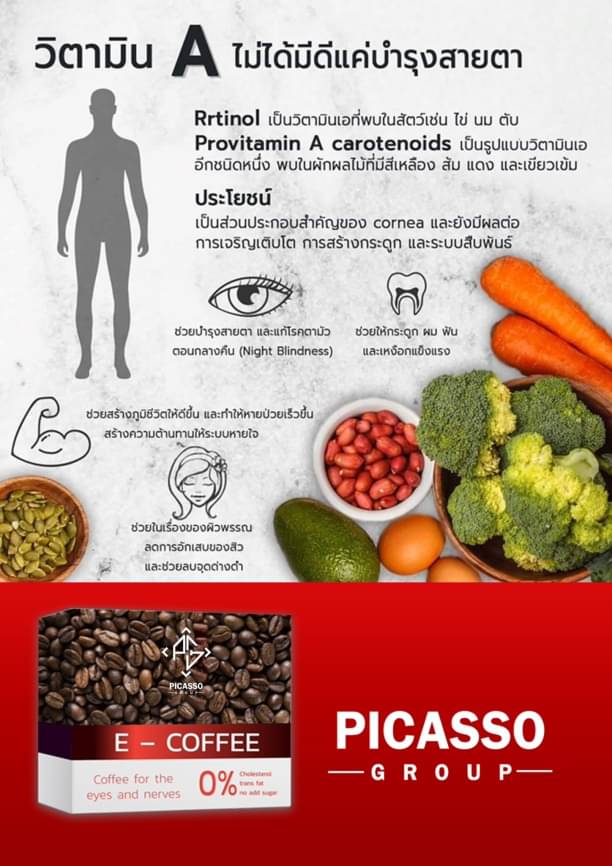 E-Coffee กาแฟสมุนไพรและเครื่องดื่มจากธัญพืช ฟื้นฟูดวงตา(1กล่อง10ซอง)