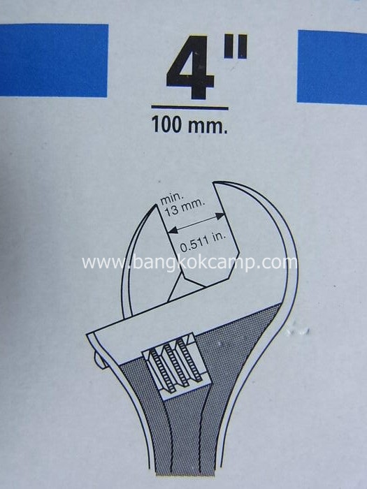 ประแจเลื่อน IREGA ขนาด 4 นิ้ว สเปน Made in Spain ใหม่ แท้. (แพ็คฟ้า)
