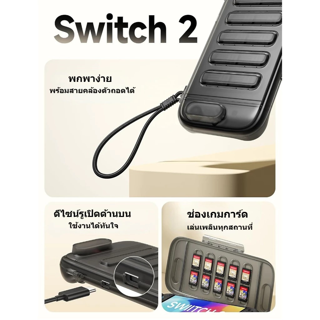JSAUX เคสกันกระแทกเก็บเครื่อง Nintendo Switch 2 (รุ่นปี 2025) PC0116