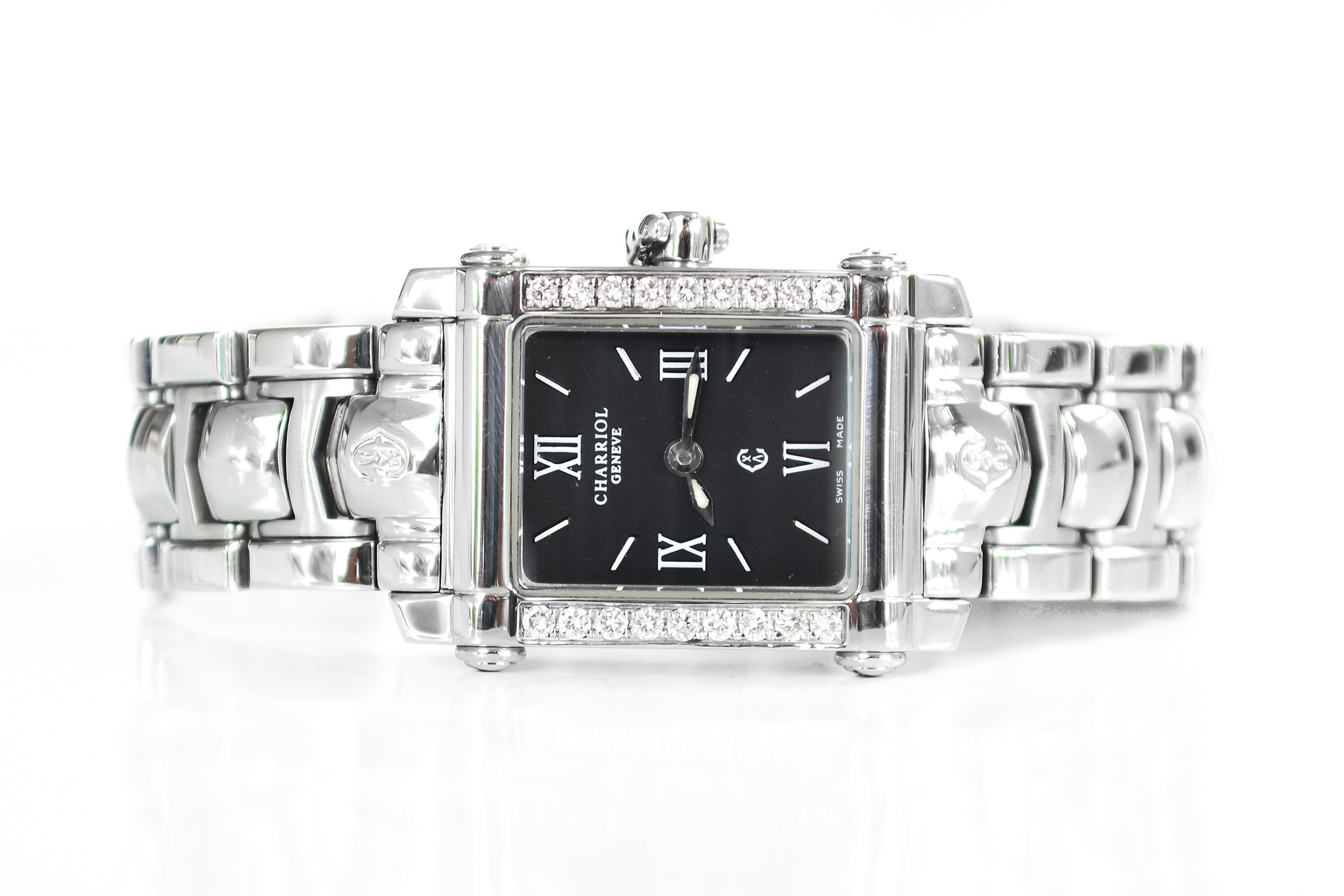 Philippe Charriol Columbus Diamond lady หน้าดำ ขอบเพชร (Sold)