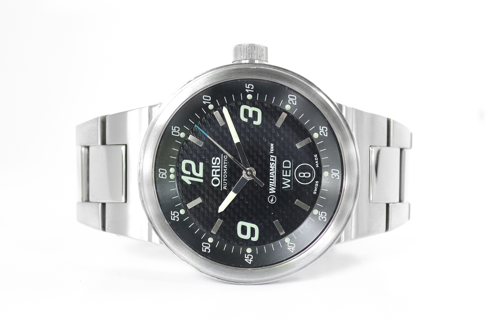 Oris WilliamsF1 Team Day Date หน้าดำ สายเหล็ก (Sold)