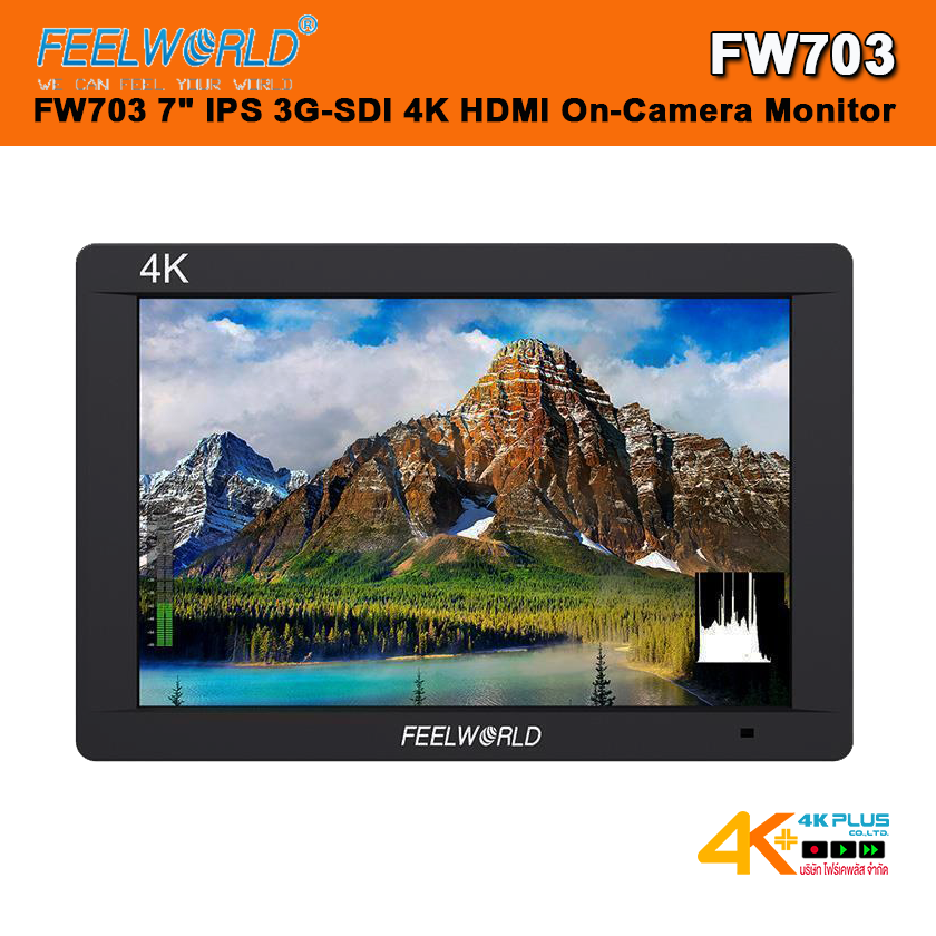 FeelWorld FW703 7" IPS 3G-SDI 4K HDMI On-Camera Monitor