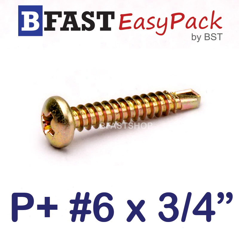 สกรูปลายสว่าน P+ #6 x 3/4" (ุ60 ตัว/ถุง)