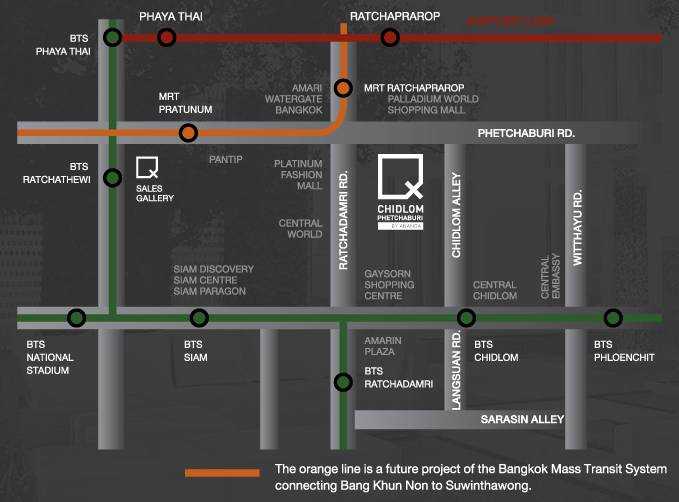 ห้เช่าคอนโด Q Chidlom - Phetchaburi (คิว ชิดลม-เพชรบุรี ) 1 ห้องนอน 1 ห้องน้ำ ขนาด 45 ตร.ม
