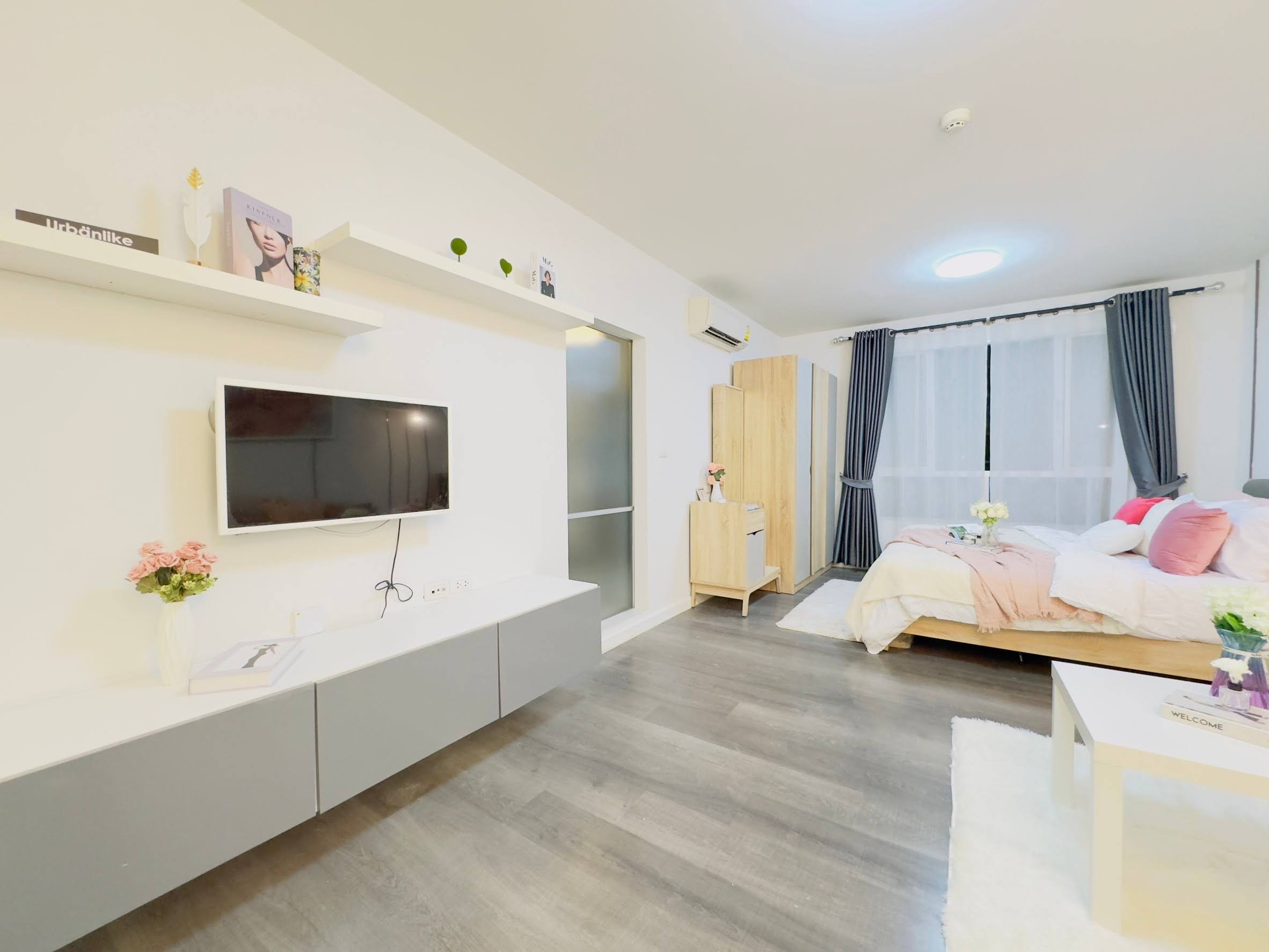 ให้เช่า Dcondo Abac Bangna ห้องสตูดิโอ 1 ห้องน้ำ ขนาด 30 ตรม แต่งสวยตรงปก พร้อมเข้าอยู่ สัญญา 1 ปีขึ้นไป