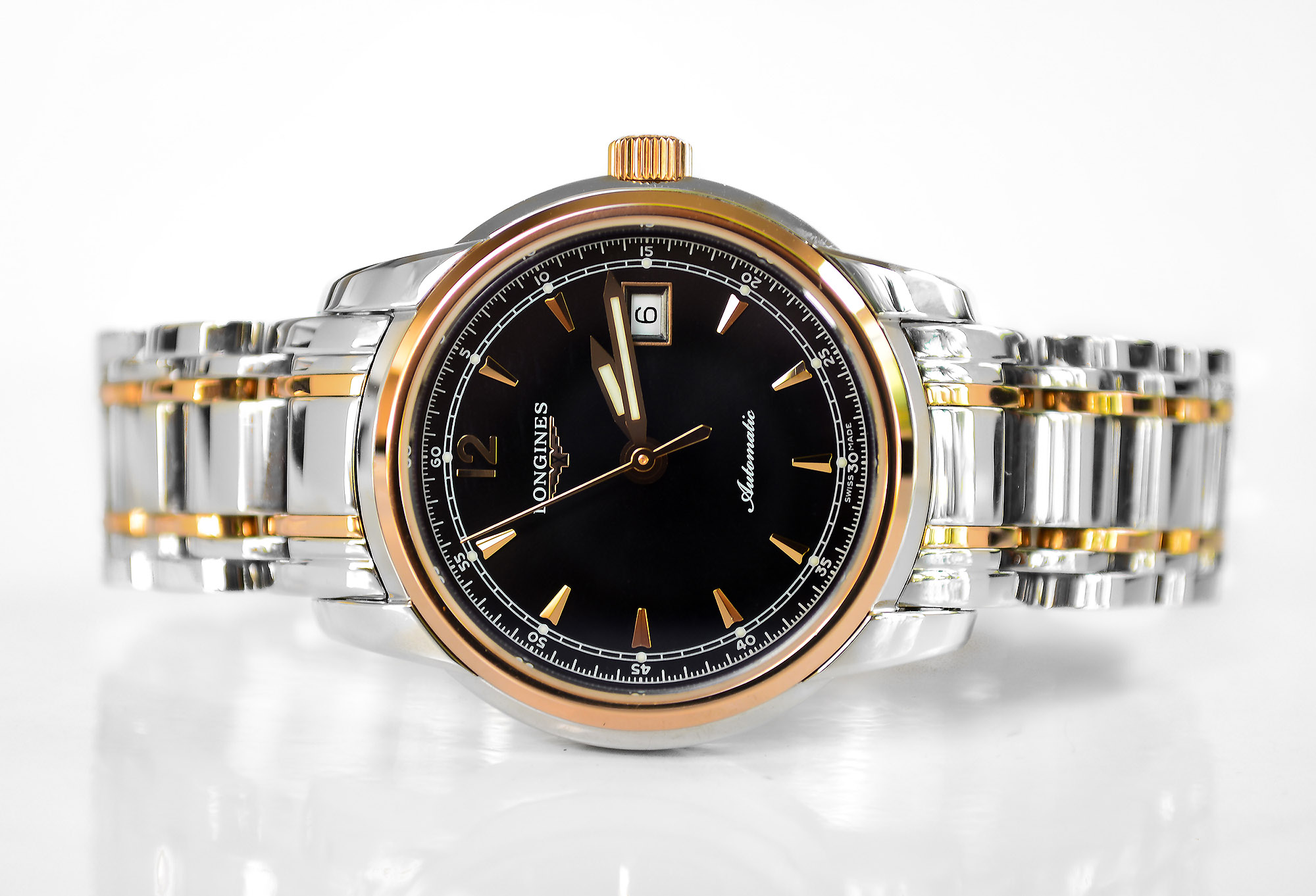 Longines Saint Imier 18K Pink Gold Auto หน้าดำ