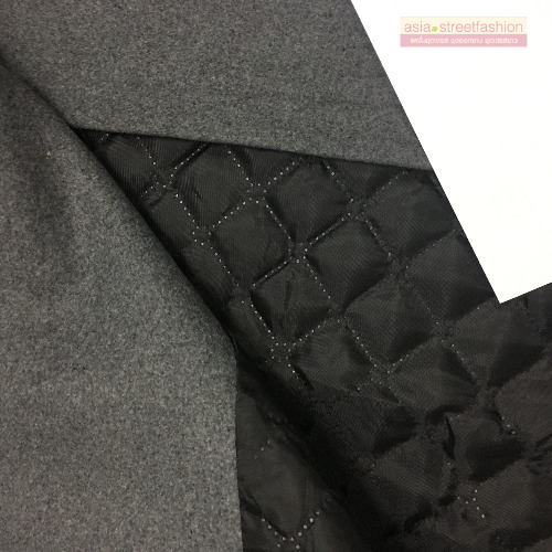 เสื้อโค้ทกันหนาว สีดำ ทรงสวย ใส่ได้หลายแบบ ผ้าดีบุซับในกันลม BLACK L