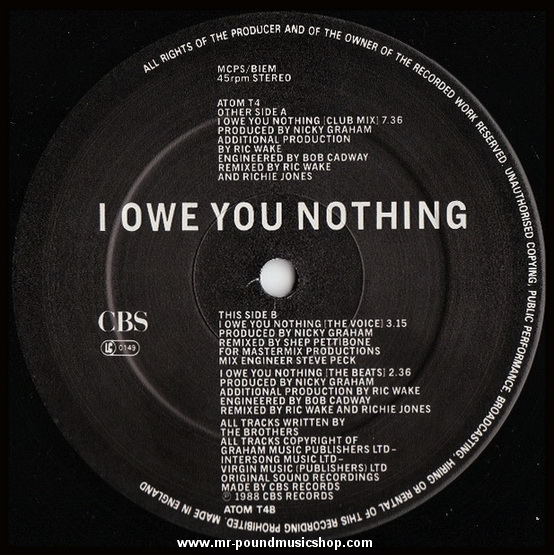 Bros - I Owe You Nothing