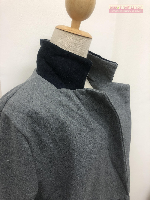 เสื้อโค้ทกันหนาว สีเทา ทรงสวย แบบผู้ดีมาก จะใส่คลุม หรือใส่เป็นเสื้อโค้ทปกติก็เก๋ค่า พร้อมส่งจ้า GRAY
