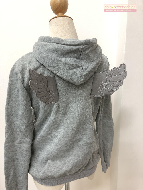 สีดำ เสื้อกันหนาว มีปีก เกาหลีสุดๆ น่ารัก เสื้อกันหนาว ฮู้ดดี้ มีปีก เกาหลีสุดๆ น่ารัก เลือกสีที่พร้อมส่งด้านในเลยค่ะ BLACK L