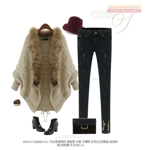 เสื้อกันหนาวถักไหมพรม ทรงสวย แต่งขนเฟลอ หรูๆ ผู้ดีมากๆ