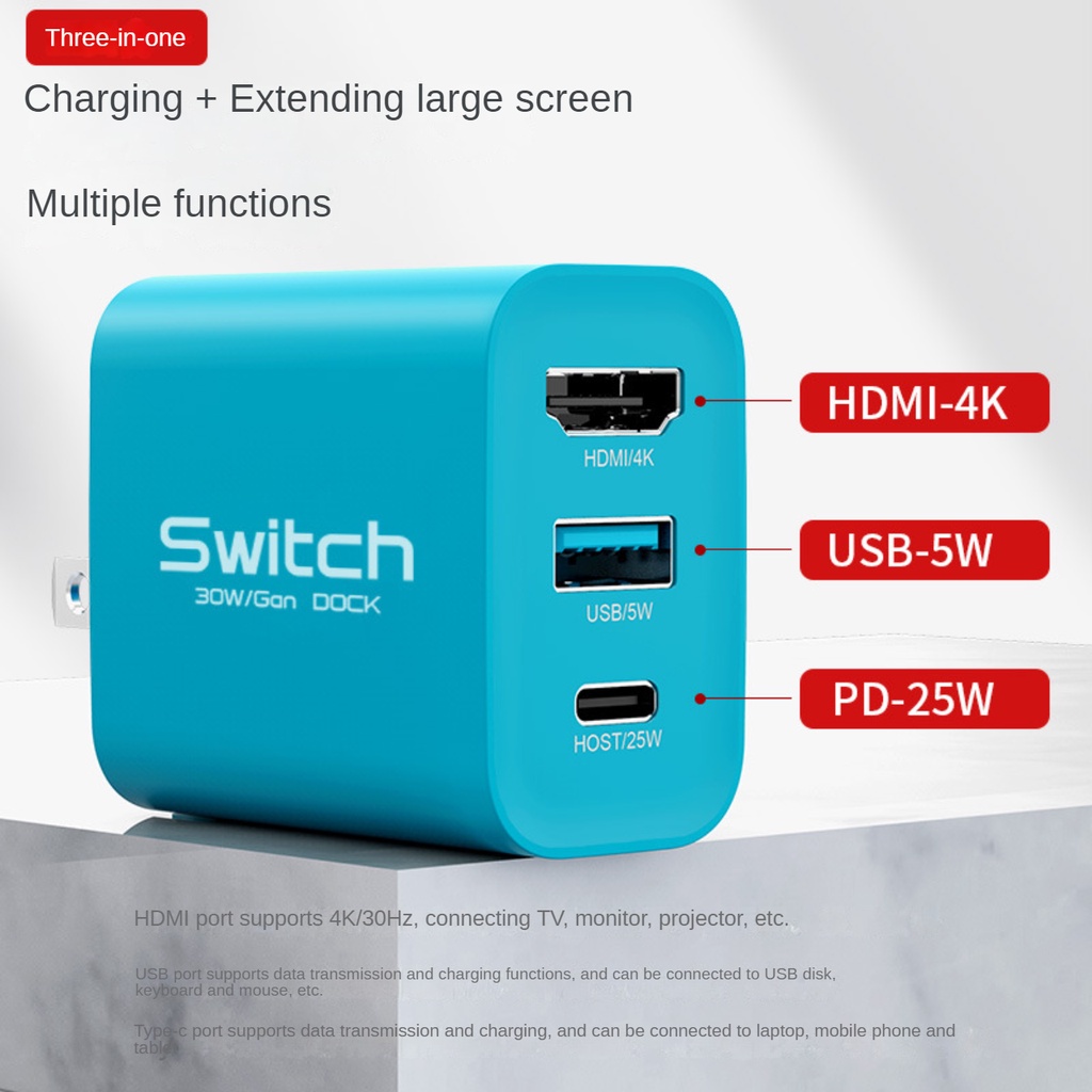 Gopala AC Adapter & TV Dock Function 3in1 แท่นชาร์จทีวี HDMI 4K USB Type C