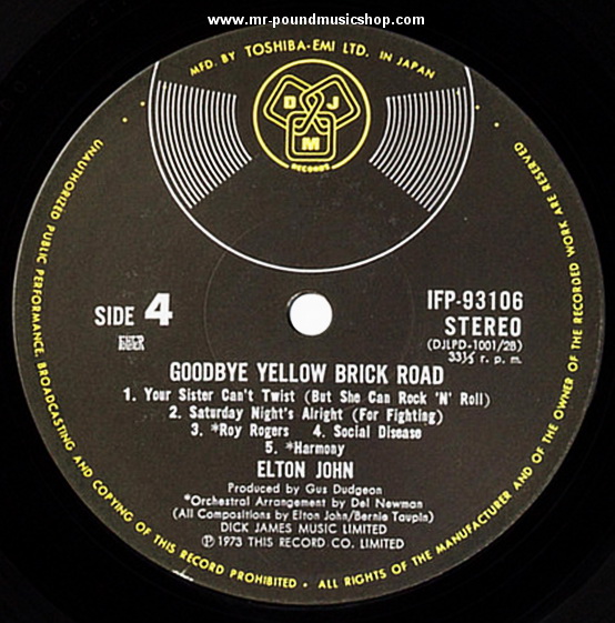 Elton Jones - Goodbye Yellow Brick Road