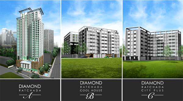 ขายคอนโด (ไดมอนด์ รัชดา (รัชดาภิเษก ซอย 12) Diamond Ratchada 2 ห้องนอน 2 ห้องน้ำ พื้นที่ 48 ตร.ม