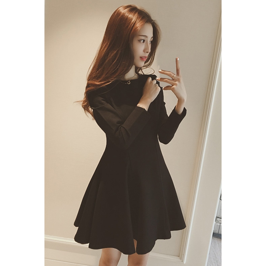 Korea New Style Slim Black One-piece Women - Dresses