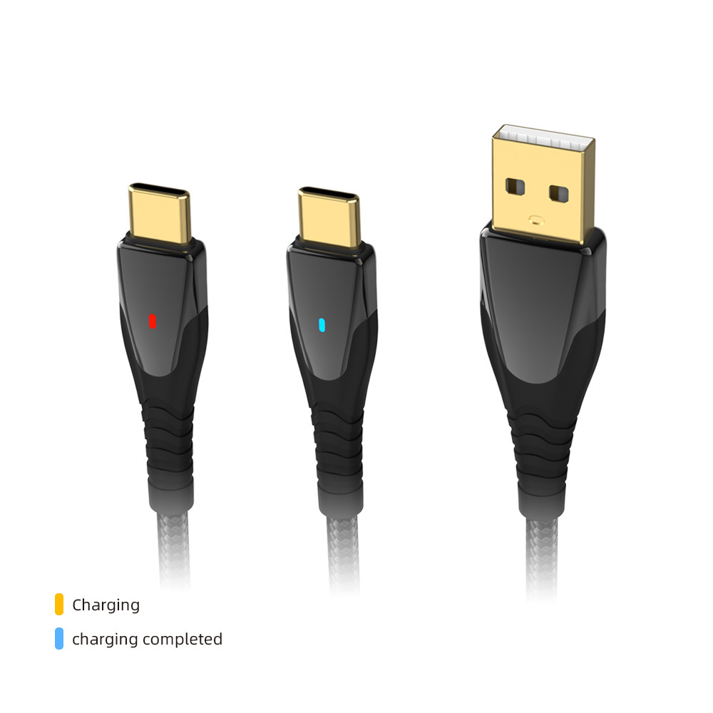 DOBE เกรดพรีเมี่ยม สายไนลอนถัก Type-C หัวทองเหลือง ยาว 3 เมตร