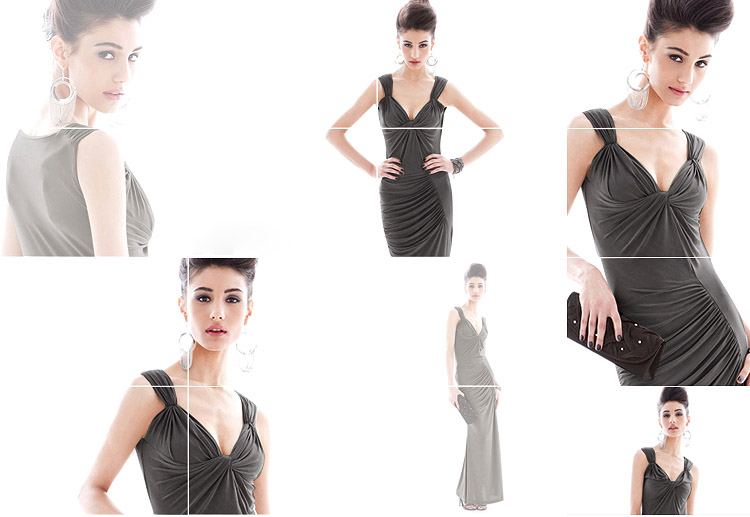 MAXI DRESS เดรสยาว ผ้าคอตตอน แขนกุด เข้ารูป คอวี เซ็กซี่ สีเทา ใส่เที่ยว ใส่ออกงาน สวยๆ ASIA STREET FASHION