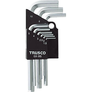 TRUSCO ประแจแอลชุบขาวสั้น 1.5-10 มม. รุ่น GX-9S